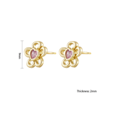 Load image into Gallery viewer, OAHLAN Fine Jewelry S925 Sterling Silver Heart Flower Stud Earrings Zircon Geometric Trendy for Parties Wedding Anniversary