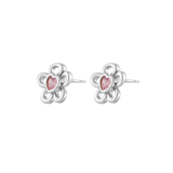 Load image into Gallery viewer, OAHLAN Fine Jewelry S925 Sterling Silver Heart Flower Stud Earrings Zircon Geometric Trendy for Parties Wedding Anniversary