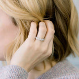 Load image into Gallery viewer, Round Cut 925 Sterling Silver Full Eternity Stackable Moissanite Ring for Women