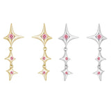Load image into Gallery viewer, OAHLAN Fine Jewelry S925 Sterling Silver Stars Chain Drop Earrings Gold Plated for Women Parties Wedding Wholesale