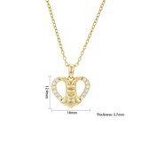 Load image into Gallery viewer, OAHLAN Gold Heart Shaped S925 Sterling Silver Pendant Necklace with Zircon Accents Timeless Elegant Fine Jewelry for Women Party