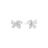 Load image into Gallery viewer, OAHLAN Women&#39;s S925 Sterling Silver Butterfly Stud Earrings Round Cut Sparkling Zircon for Wedding Engagement Party