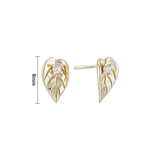 Load image into Gallery viewer, OAHLAN Women&#39;s Leaf Shape S925 Sterling Silver Round Cut Zircon Stud Earrings Fine Jewelry Gold Plated for Wedding Wholesale