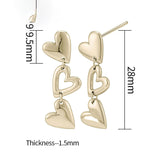 Load image into Gallery viewer, OAHLAN Women&#39;s Hollowed-out Heart S925 Sterling Silver Drop Earrings Fine Jewelry with Gold Plated for Wedding Engagement Party