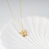 Load image into Gallery viewer, OAHLAN Women&#39;s Dainty Butterfly S925 Sterling Silver Pendant Zircon Necklace with Hollow Out Design Fine Jewelry for Wedding