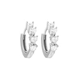 Load image into Gallery viewer, OAHLAN Women&#39;s S925 Sterling Silver Heart Zircon Huggie Earrings 14K Gold Plated Wedding Gifts Fine Jewelry for Party Wholesale