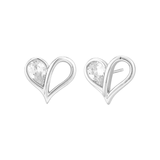 Load image into Gallery viewer, OAHLAN Women&#39;s Hollow Love Design S925 Sterling Silver Stud Earrings with Zircon Fine Jewelry Gold Plated for Wedding Wholesale