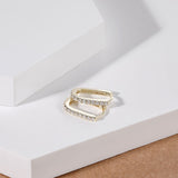 Load image into Gallery viewer, OAHLAN 14K Gold Plated S925 Sterling Silver Rectangular Hoop Earrings Fine Jewelry Zircon for Women&#39;s Parties Weddings