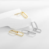 Load image into Gallery viewer, OAHLAN Women&#39;s Trendy S925 Sterling Silver Drop Earrings with Zircon Gold Plated Fine Jewelry for Wedding Party Perfect Gift