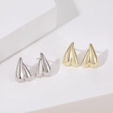 Load image into Gallery viewer, OAHLAN Fine Jewelry Gold Plated Smooth Surface Droplet Shaped S925 Sterling Silver Earrings for Women Engagement Anniversary