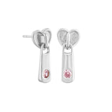 Load image into Gallery viewer, OAHLAN S925 Sterling Silver Women&#39;s Zipper Shaped Heart Earrings Gold Plated Fine Jewelry for Wedding Engagement Wholesale