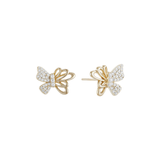 Load image into Gallery viewer, OAHLAN Women&#39;s S925 Sterling Silver Butterfly Stud Earrings Round Cut Sparkling Zircon for Wedding Engagement Party