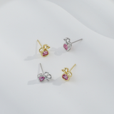 Load image into Gallery viewer, OAHLAN Gold Plated Bowknot Shaped Zircon S925 Sterling Silver Stud Earrings Fine Jewelry for Women Wedding Anniversary Wholesale