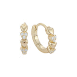 Load image into Gallery viewer, OAHLAN Women&#39;s Heart Design S925 Sterling Silver Hoop Earrings Gold Plated for Parties Weddings Anniversaries Fine Jewelry