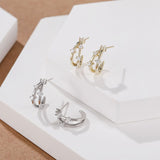 Load image into Gallery viewer, OAHLAN Vintage CC Earrings Luxury 14K Gold 925 Sterling Silver Geometric Hoop Zircon New Trendy Women&#39;s Jewelry for Weddings