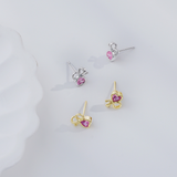 Load image into Gallery viewer, OAHLAN Gold Plated Bowknot Shaped Zircon S925 Sterling Silver Stud Earrings Fine Jewelry for Women Wedding Anniversary Wholesale