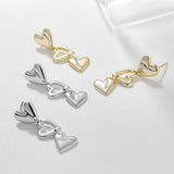 Load image into Gallery viewer, OAHLAN Women&#39;s Hollowed-out Heart S925 Sterling Silver Drop Earrings Fine Jewelry with Gold Plated for Wedding Engagement Party