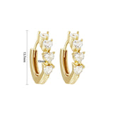 Load image into Gallery viewer, OAHLAN Women&#39;s S925 Sterling Silver Heart Zircon Huggie Earrings 14K Gold Plated Wedding Gifts Fine Jewelry for Party Wholesale