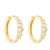Load image into Gallery viewer, OAHLAN Luxury Fine Jewelry 925 Sterling Silver Huggie Earrings with Dainty Zircon for Wedding Engagement Parties Gifts for Women