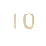 Load image into Gallery viewer, OAHLAN 14K Gold Plated S925 Sterling Silver Rectangular Hoop Earrings Fine Jewelry Zircon for Women&#39;s Parties Weddings