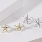 Load image into Gallery viewer, OAHLAN 14K Gold Plated S925 Sterling Silver Starfish Shaped Stud Earrings Women&#39;s Fine Jewelry for Anniversary Wedding Gift