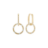 Load image into Gallery viewer, OAHLAN Women&#39;s Round Rectangle S925 Sterling Silver Drop Earrings with Zircon Gold Plated Fine Jewelry for Weddings Parties