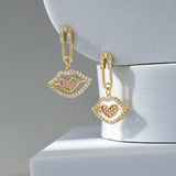Load image into Gallery viewer, OAHLAN Women&#39;s Trendy S925 Sterling Silver Lip Shape Heart Dangle Drop Earrings Zircon Fine Jewelry for Wedding Party Gift