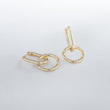 Load image into Gallery viewer, OAHLAN Women&#39;s Round Rectangle S925 Sterling Silver Drop Earrings with Zircon Gold Plated Fine Jewelry for Weddings Parties
