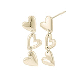 Load image into Gallery viewer, OAHLAN Women&#39;s Hollowed-out Heart S925 Sterling Silver Drop Earrings Fine Jewelry with Gold Plated for Wedding Engagement Party