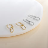 Load image into Gallery viewer, OAHLAN Women&#39;s Trendy S925 Sterling Silver Drop Earrings with Zircon Gold Plated Fine Jewelry for Wedding Party Perfect Gift