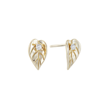 Load image into Gallery viewer, OAHLAN Women&#39;s Leaf Shape S925 Sterling Silver Round Cut Zircon Stud Earrings Fine Jewelry Gold Plated for Wedding Wholesale