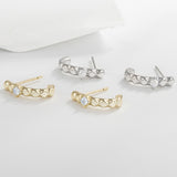 Load image into Gallery viewer, OAHLAN Women&#39;s S925 Sterling Silver Stud Earrings Fine Jewelry Geometric Design Gold Plating for Parties Wedding Anniversary