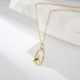 Load image into Gallery viewer, OAHLAN Women&#39;s S925 Sterling Silver Butterfly Pendant Necklace with Zircon Gold Plated Fine Jewelry for Parties Weddings Gift