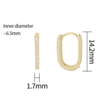 Load image into Gallery viewer, OAHLAN 14K Gold Plated S925 Sterling Silver Rectangular Hoop Earrings Fine Jewelry Zircon for Women&#39;s Parties Weddings