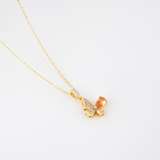 Load image into Gallery viewer, OAHLAN Fine Jewelry S925 Sterling Silver Butterfly Pendant Necklaces with Orange Zircon Wings Stone for Women Wedding Engagement