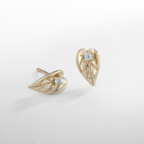 Load image into Gallery viewer, OAHLAN Women&#39;s Leaf Shape S925 Sterling Silver Round Cut Zircon Stud Earrings Fine Jewelry Gold Plated for Wedding Wholesale