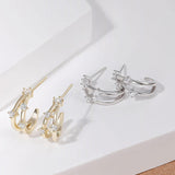 Load image into Gallery viewer, OAHLAN Vintage CC Earrings Luxury 14K Gold 925 Sterling Silver Geometric Hoop Zircon New Trendy Women&#39;s Jewelry for Weddings