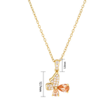 Load image into Gallery viewer, OAHLAN Fine Jewelry S925 Sterling Silver Butterfly Pendant Necklaces with Orange Zircon Wings Stone for Women Wedding Engagement