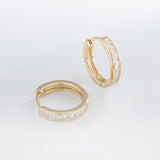 Load image into Gallery viewer, OAHLAN Women&#39;s Fine Jewelry Zircon S925 Sterling Silver Huggies Round Earrings 14K Gold Plated for Wedding Gifts Wholesale