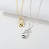 Load image into Gallery viewer, OAHLAN Women&#39;s S925 Sterling Silver Butterfly Pendant Necklace with Zircon Gold Plated Fine Jewelry for Parties Weddings Gift