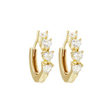 Load image into Gallery viewer, OAHLAN Women&#39;s S925 Sterling Silver Heart Zircon Huggie Earrings 14K Gold Plated Wedding Gifts Fine Jewelry for Party Wholesale