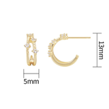 Load image into Gallery viewer, OAHLAN Vintage CC Earrings Luxury 14K Gold 925 Sterling Silver Geometric Hoop Zircon New Trendy Women&#39;s Jewelry for Weddings