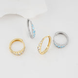 Load image into Gallery viewer, OAHLAN Luxury Fine Jewelry 925 Sterling Silver Huggie Earrings with Dainty Zircon for Wedding Engagement Parties Gifts for Women