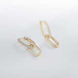 Load image into Gallery viewer, OAHLAN Women&#39;s Trendy S925 Sterling Silver Drop Earrings with Zircon Gold Plated Fine Jewelry for Wedding Party Perfect Gift