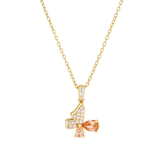 Load image into Gallery viewer, OAHLAN Fine Jewelry S925 Sterling Silver Butterfly Pendant Necklaces with Orange Zircon Wings Stone for Women Wedding Engagement