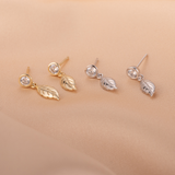 Load image into Gallery viewer, OAHLAN Women&#39;s Trendy S925 Sterling Silver Drop Earrings Fine Jewelry with Zircon Rhodium Plated for Wedding Engagement Party