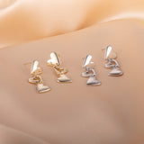 Load image into Gallery viewer, OAHLAN Women&#39;s Hollowed-out Heart S925 Sterling Silver Drop Earrings Fine Jewelry with Gold Plated for Wedding Engagement Party