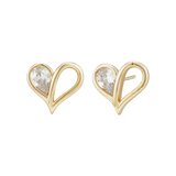 Load image into Gallery viewer, OAHLAN Women&#39;s Hollow Love Design S925 Sterling Silver Stud Earrings with Zircon Fine Jewelry Gold Plated for Wedding Wholesale