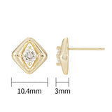 Load image into Gallery viewer, OAHLAN Fine Jewelry Round Cut Zircon 14K Gold Plated Square S925 Sterling Silver Earrings for Women Wedding Engagement