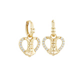Load image into Gallery viewer, OAHLAN Women&#39;s Trendy S925 Sterling Silver Heart Drop Earrings Sparkling Zircon Fine Jewelry for Weddings Parties Gifts